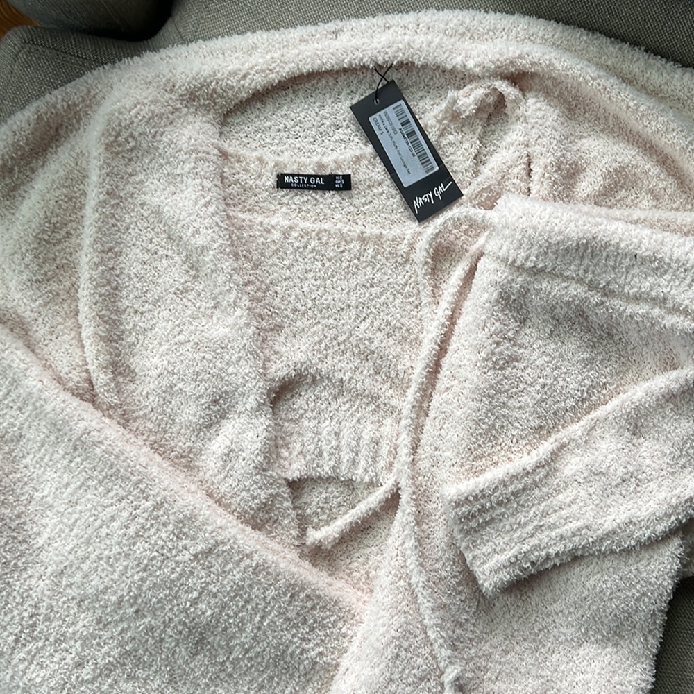 NWT Nasty Gal Cozy Three Piece Set Cream